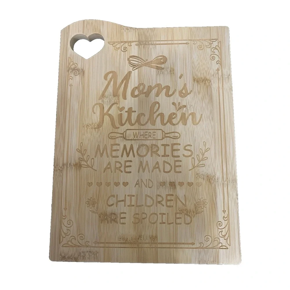 Mother's Day Birthday Easter Bamboo Wood Cutting Board Wooden Utensils Mom
